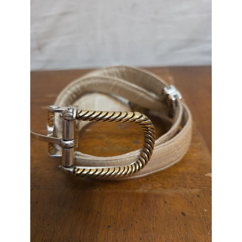 Brighton Reversible Belt Conchos Beige Tan Camel Size Medium 30 B40142